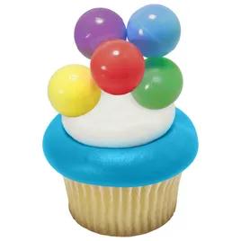 Cake & Cupcake Topper Pick Plastic Multicolor Primary Balloon Cluster 36/Pack