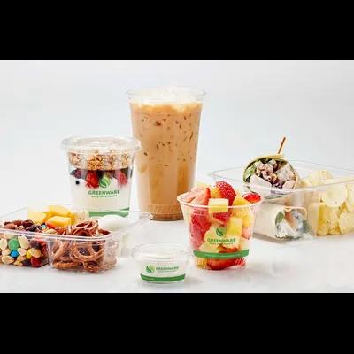 Greenware® Lid Flat 3.8X0.3 IN PLA Clear For 12-20 OZ Cold Cup With Hole Identification 1000/Case