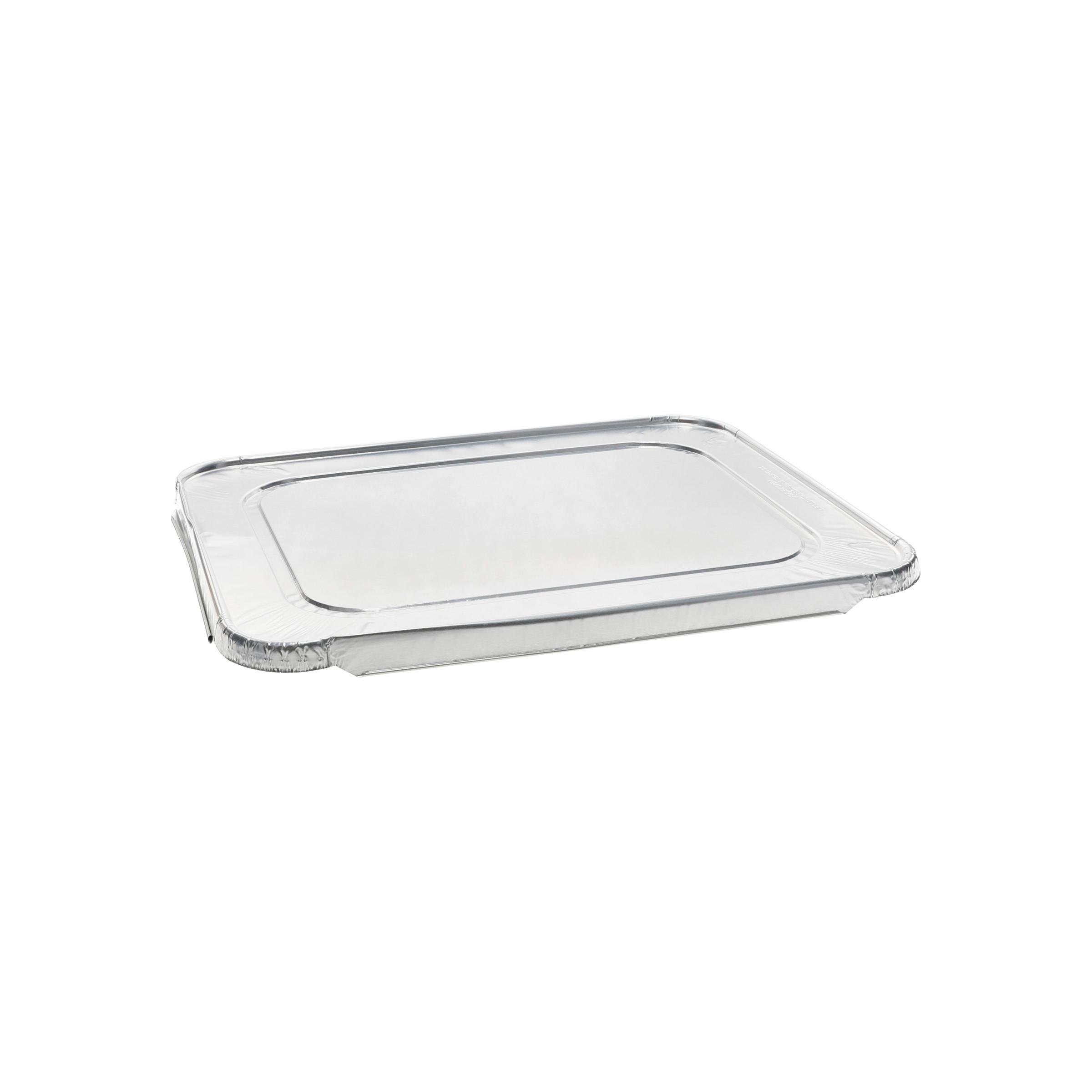 Lid 1/2 Size 12.3125X9.9375X0.625 IN Aluminum Silver For Pan Non-Embossed Coated 100/Case