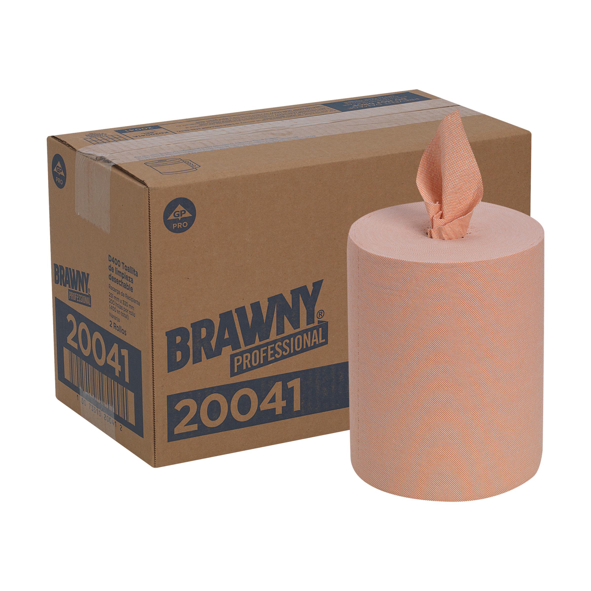 Brawny® Professional Cleaning Towel 13X9.9 IN 1 Orange Centerpull Refill Disposable All Purp 200 Sheets/Roll