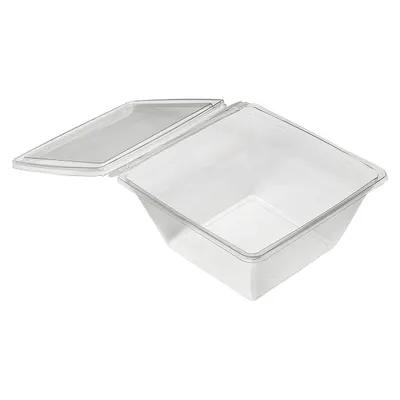 Fresh N' Sealed® Bowl & Lid Combo With Flat Lid Large (LG) 48 OZ PET Clear Square Hinged 120/Case