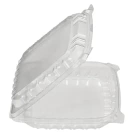Dart® ClearSeal® Take-Out Container Hinged 8.3X8.3X2 IN OPS Clear Square Shallow 125 Count/Pack 2 Packs/Case