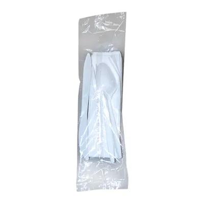 WNA 4PC Cutlery Kit White Medium Weight With 13X15 Napkin,Fork,Knife,Teaspoon 250/Case
