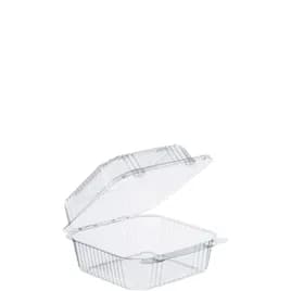 Dart® StayLock® Cold Take-Out Container Hinged 6.125X6.5X3.3 IN OPS Clear Square Bar Lock 125 Count/Pack 4 Packs/Case