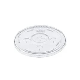 Dart® Lid Flat 0.4 IN PET Clear For Cold Cup Identification With Hole 1000/Case