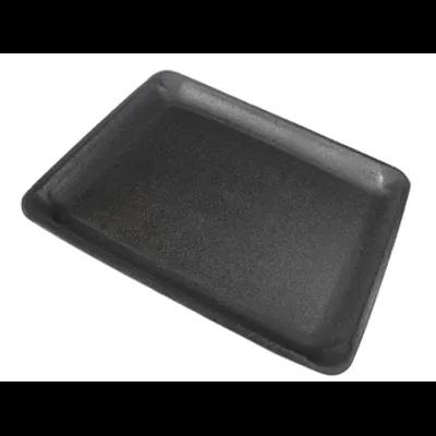 9L Meat Tray 11.75X9.75X0.5 IN Polystyrene Foam Black Rectangle 200/Case