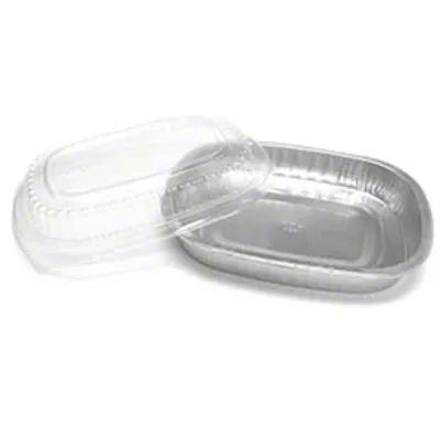 Gourmet-To-Go® Take-Out Container Base & Lid Combo With Plastic Dome Lid Small (SM) 22 OZ Aluminum Silver 100/Case