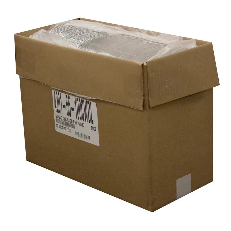 Gourmet-To-Go® Take-Out Container Base & Lid Combo With Plastic Dome Lid Small (SM) 22 OZ Aluminum Silver 100/Case