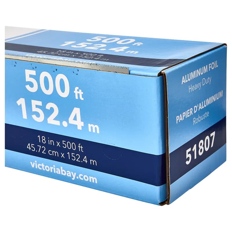 Victoria Bay Foil Roll 18IN X500FT Aluminum Heavy Duty Silver 0.018 Gauge 1/Roll