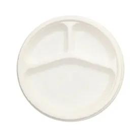Plate 10 IN 3 Compartment Pulp Fiber White 500/Case