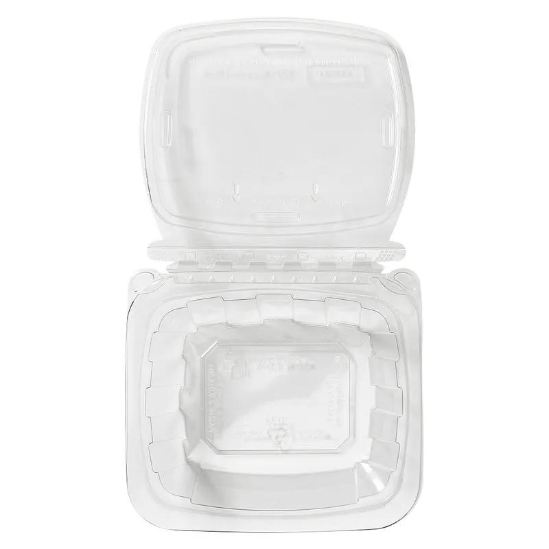 CrisPak Pro-Lok Deli Container Hinged With Flat Lid 8 OZ PET Clear Rectangle Tamper-Evident 400/Case