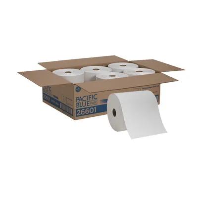 Pacific Blue Basic Roll Paper Towel 7.87IN X800FT 1PLY White Standard Roll EPA Indicator 6 Rolls/Case