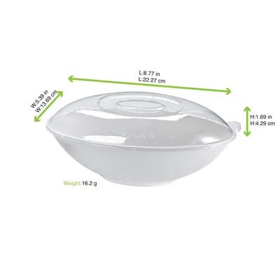 Lid Dome 8.77X5.39X1.69 IN PET Clear Rectangle For Container Freezer Safe 250 Count/Case