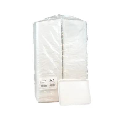 12S Supermarket Tray 11X9X0.65 IN Polystyrene Foam White Rectangle 250/Case