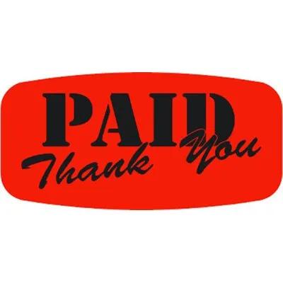 Paid Thank You Label 0.625X1.25 IN 1000/Roll