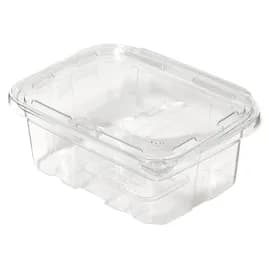 Deli Container Hinged With Flat Lid 32 OZ RPET Clear Tamper-Evident 200/Case