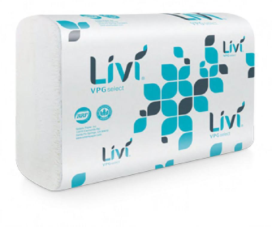 Livi® VPG Folded Paper Towel 9.25X9.5 IN White Multifold 250 Sheets/Pack 16 Packs/Case 4000 Sheets/Case