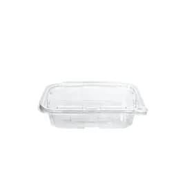 Deli Container Hinged With Flat Lid 20 OZ RPET Clear Rectangle 200/Case