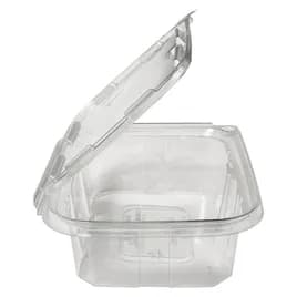 Deli Container Hinged With Flat Lid 24 OZ RPET Clear Rectangle Tamper-Evident 200/Case