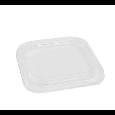 The BOTTLEBOX ® Lid 4.5X4.5X0.55 IN 1 Compartment RPET Clear Square For 8 OZ Deli Container Unhinged 600/Case