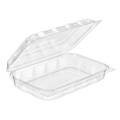 Essentials Take-Out Container Hinged With Dome Lid 9X6X2 IN RPET Clear Rectangle Perimeter Seal 140/Case