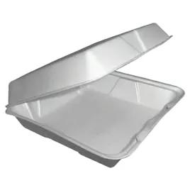 Valueware Take-Out Container Hinged 9.25X9.25X3 IN Polystyrene Foam White Square 200/Case