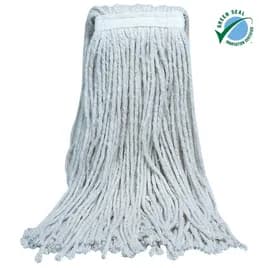 Mop Head #24 17 OZ White Cotton 4PLY Cut End Narrow Headband 12/Case