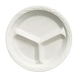 Plate 10 IN 3 Compartment PS White Heavy Duty 500/Case