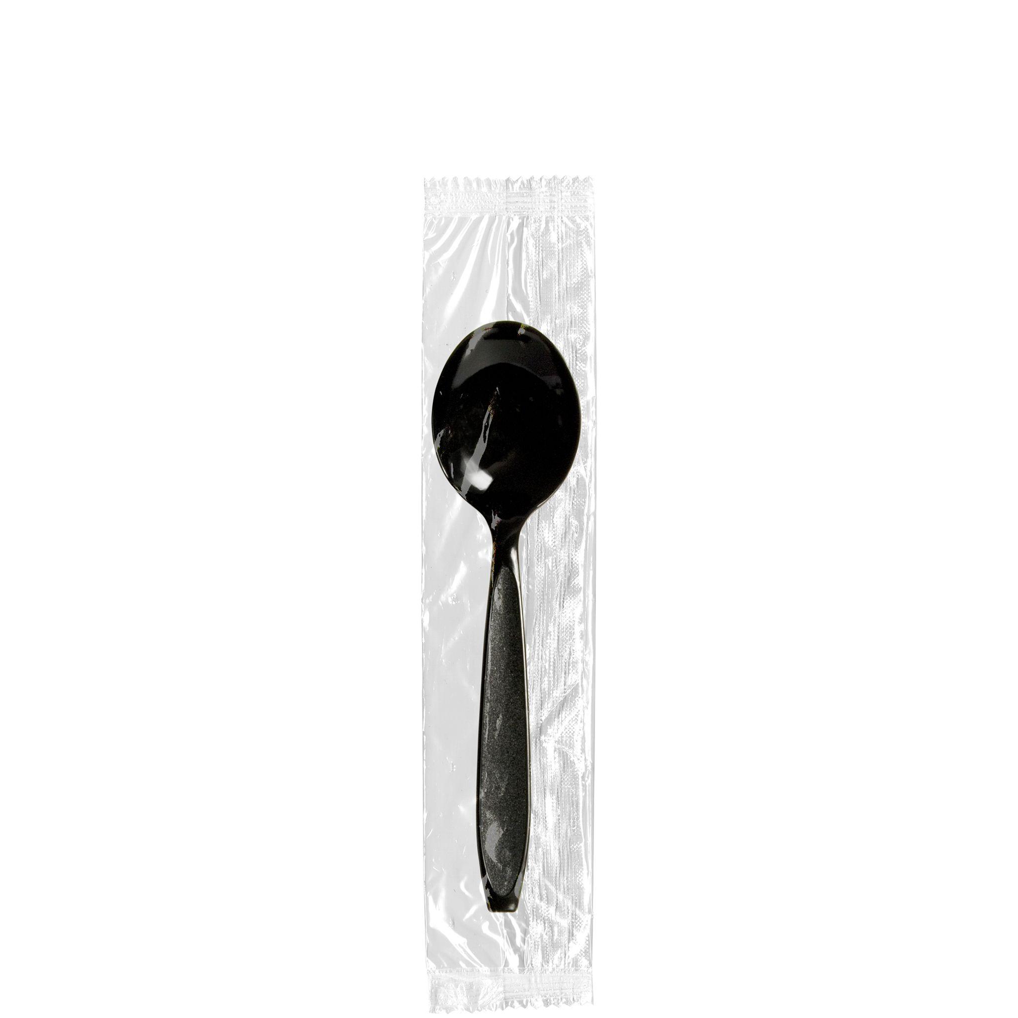 Solo® Impress™ Soup Spoon 5.75X1.48 IN PS Black Heavyweight Individually Wrapped 1000 Count/Bag 1 Bags/Case