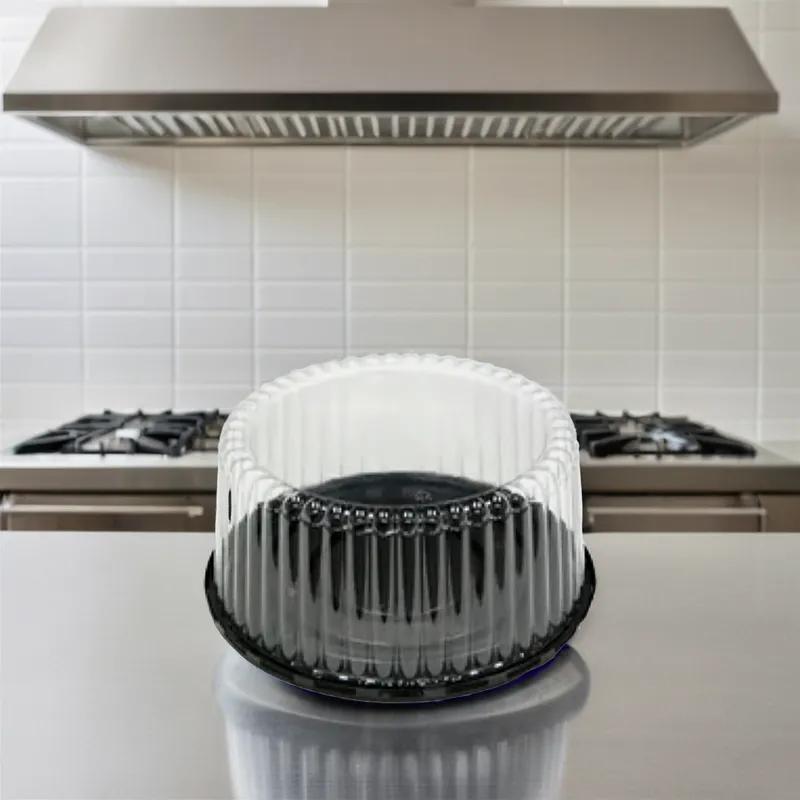 Cake Container & Lid Combo With Dome Lid 8X5 IN Plastic Round Fluted 100/Case