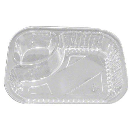 WNA Nacho Take-Out Tray 6X5X1.5 IN 2 Compartment OPS Clear Rectangle With Sauce Compartment 500/Case