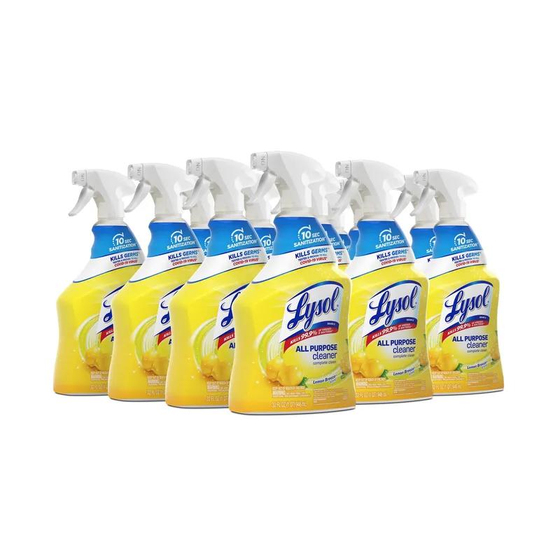 Lysol® Lemon All Purpose Cleaner Disinfectant 32 FLOZ Multi Surface Liquid Quaternary Ammonium 12/Case