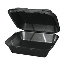 Snap-it Take-Out Container Hinged 9X9X3 IN Polystyrene Foam Black Square 200/Case