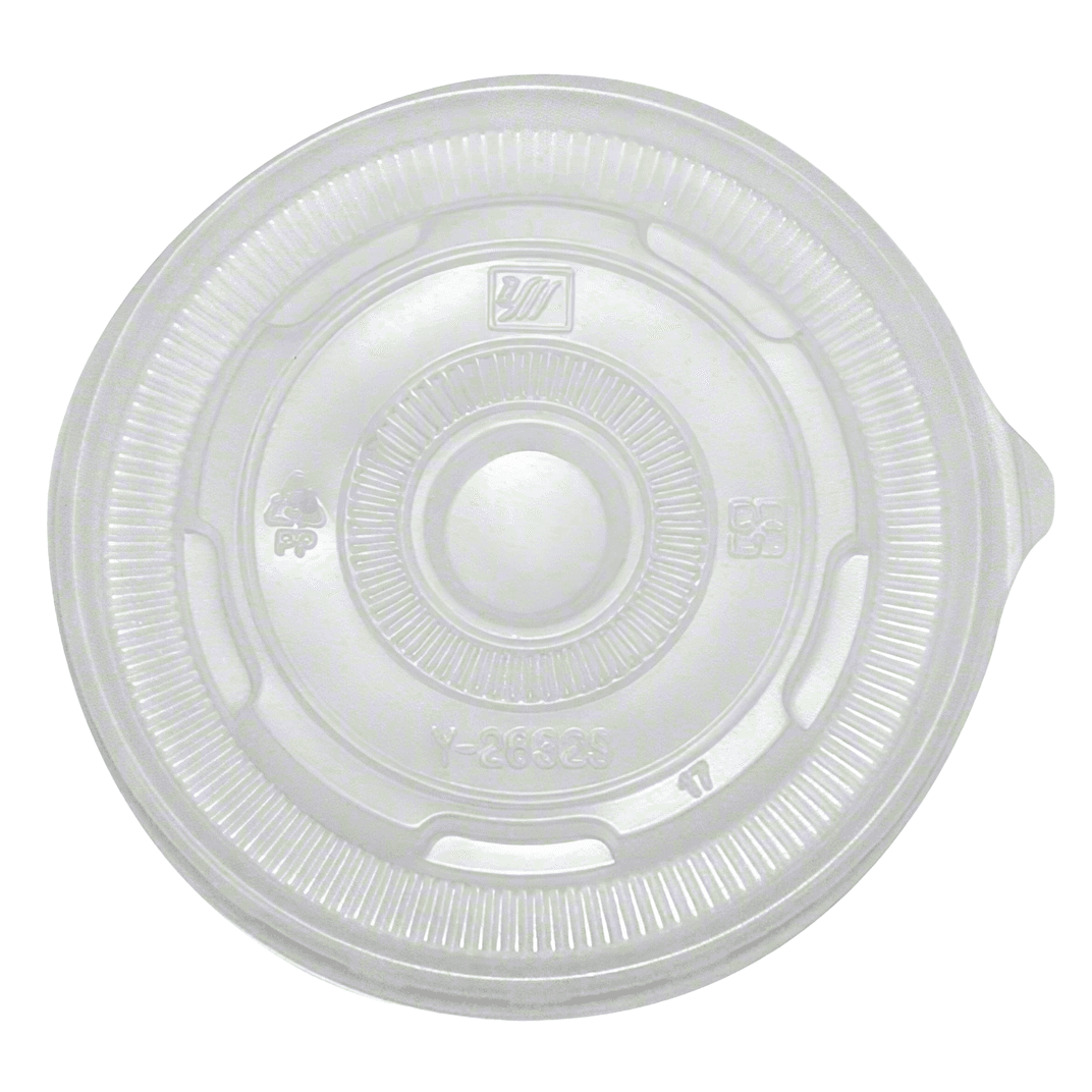 Lid Flat PP Translucent Round For 8 OZ Container 1000/Case