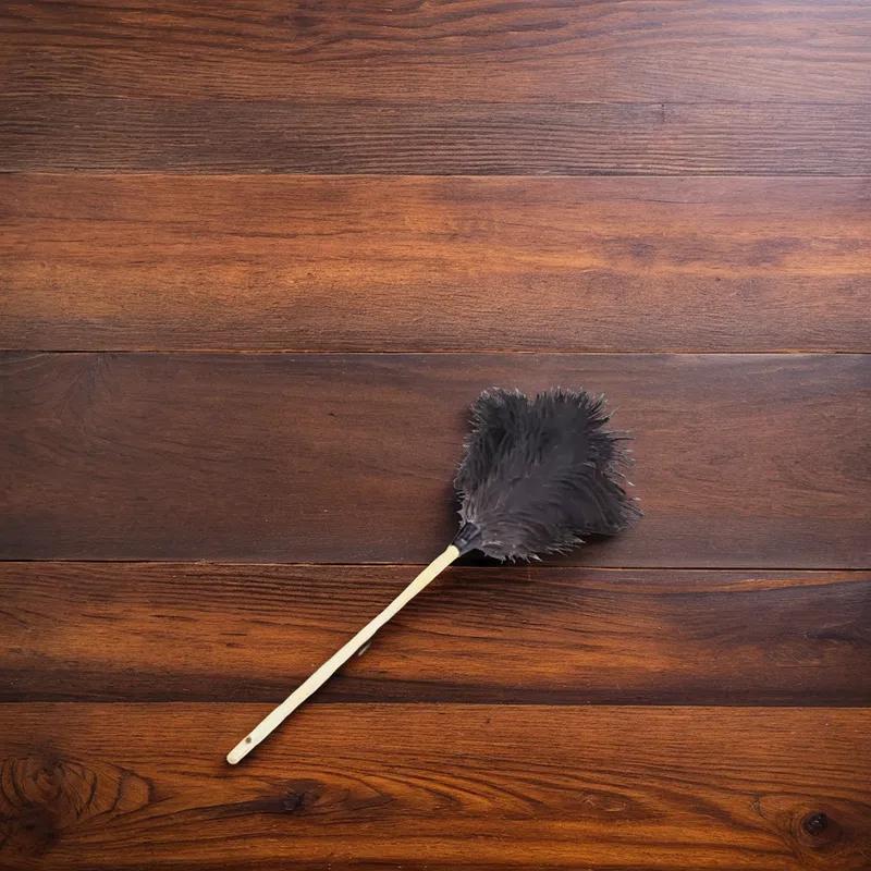 Feather Duster 28 IN Gray With Handle Reusable 1/Each
