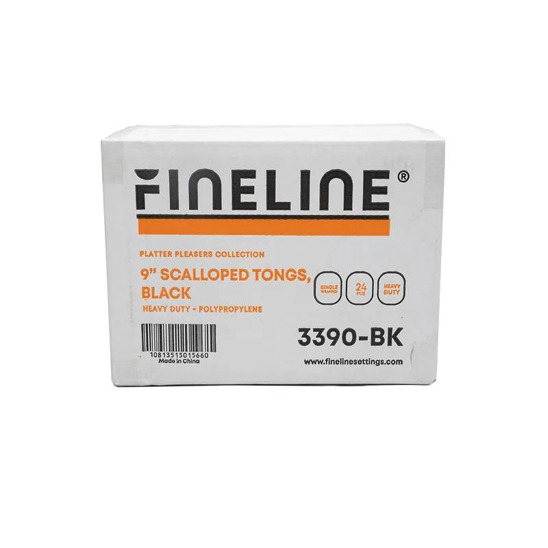 Platter Pleasers Tongs 9 IN PP Black Extra Heavy Duty Scalloped 24/Case