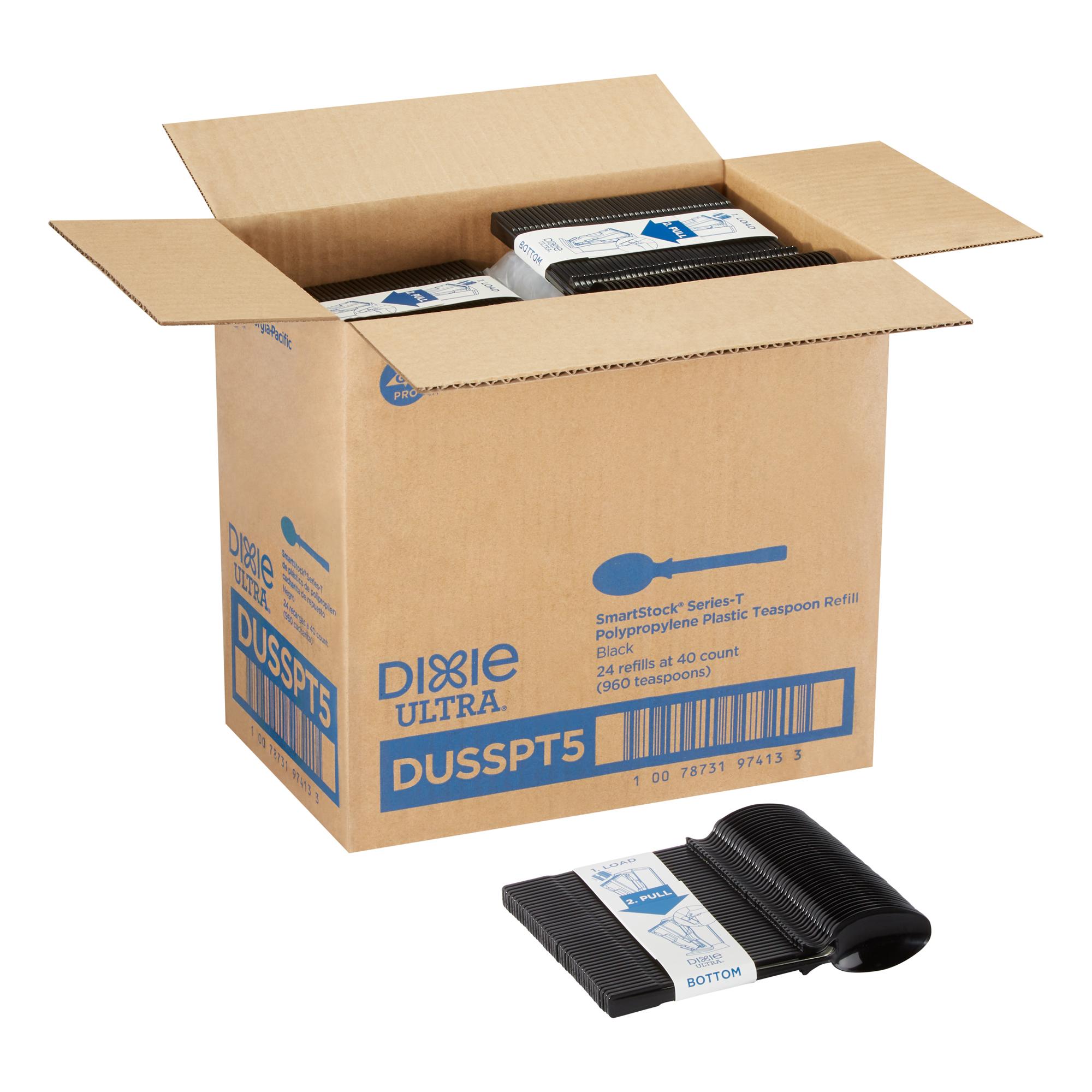 Dixie® Ultra SmartStock® Series-T Teaspoon PP Black Heavy Duty Refill 960/Case