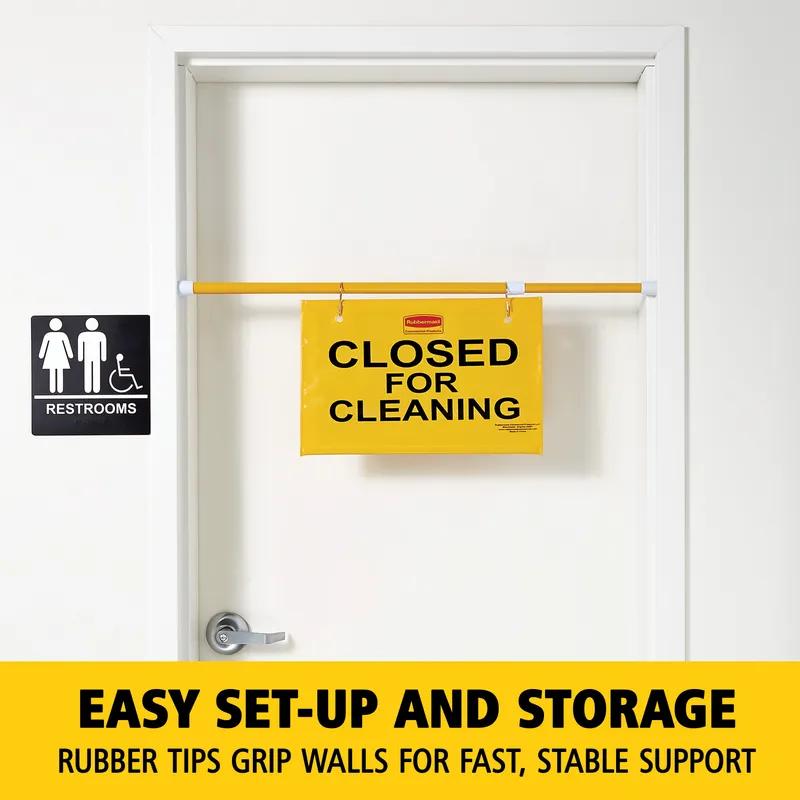 Hanging Sign 13X28X13 IN Closed For Cleaning Yellow Plastic English Language Only 1/Each