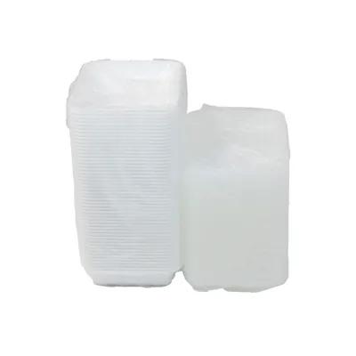 Take-Out Container Base & Lid Combo With Dome Lid 28 OZ PP White Clear Rectangle 150/Case