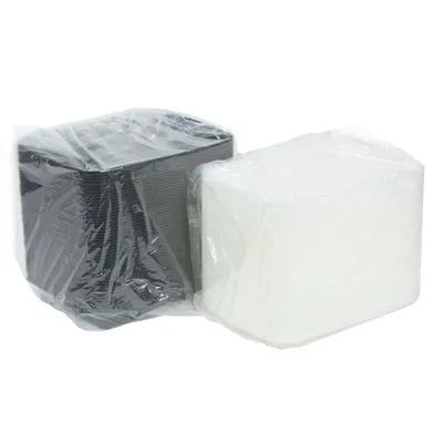 Take-Out Container Base & Lid Combo With Dome Lid 58 OZ PP Black Clear Oblong 150/Case