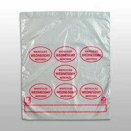 Bag 6.5X7+1.75 IN HDPE 0.5MIL Clear Red Wednesday With Lip & Flip Closure Portion Bag Saddlepack Flat 2000/Case