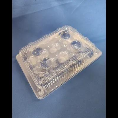 Mini Muffin Hinged Container With Dome Lid 9X6.5X2.125 IN 12 Compartment OPS Clear Rectangle 300/Case