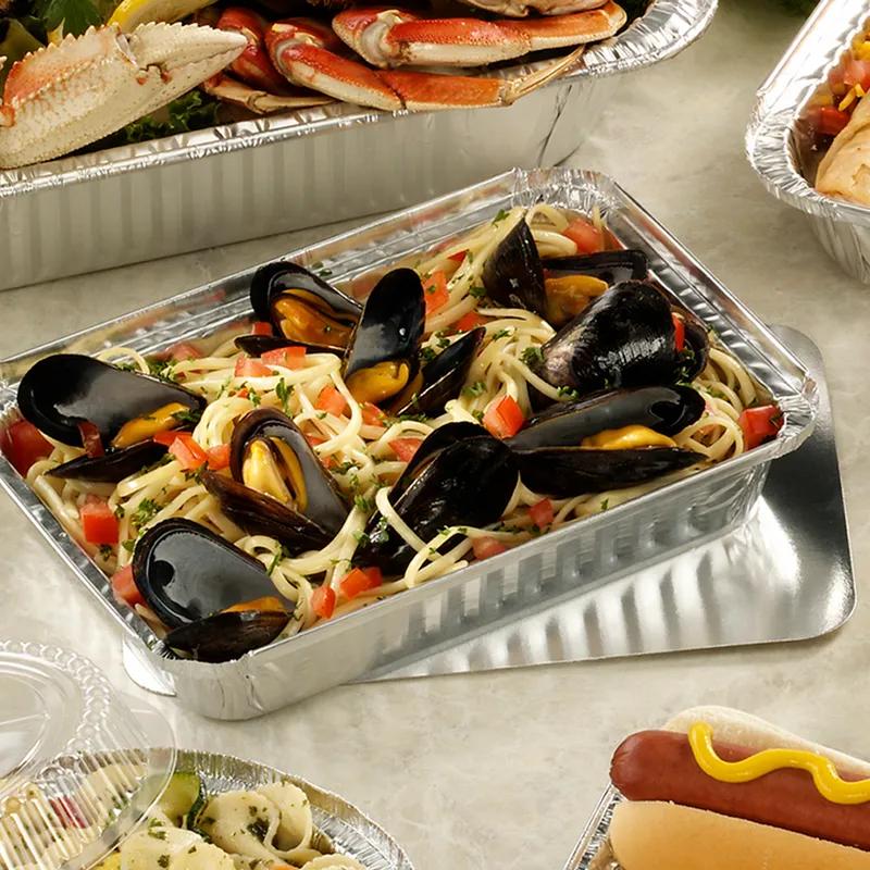 Lid Flat 8.5X6 IN Foil-Lined Paper Silver White Oblong For Container 500/Case