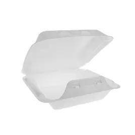 SmartLock® Take-Out Container Hinged With Dome Lid 8X8.5X3 IN Polystyrene Foam White Square 150/Case