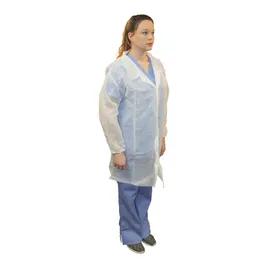 PolyLite® General Purpose Lab Coat XXXL White PP Disposable No Pockets With Elastic Wrist 30/Case