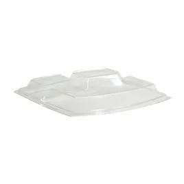 The BOTTLEBOX ® Lid 10.25X10.25X1.15 IN 3 Compartment RPET Clear Square For 34 OZ Container 200/Case