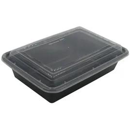 Take-Out Container Base 38 OZ Black Rectangle Microwave Safe 150/Case