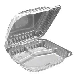 Take-Out Container Hinged Large (LG) 9X9X3 IN 3 Compartment OPS Clear 100 Count/Pack 2 Packs/Case 200 Count/Case