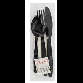 Cutlery Kit Black With Napkin,Knife,Fork,Soup Spoon,Pepper 500/Case