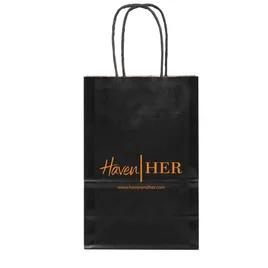 Shopper Bag 5X3X8 IN Black With Cord Handle Closure 250/Case